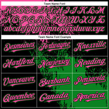 Load image into Gallery viewer, Custom Pink Black-Grass Green 3D Pattern Design Abstract Brush Stroke Authentic Baseball Jersey