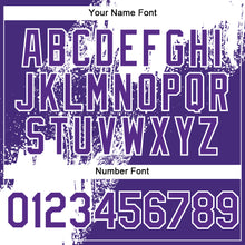 Load image into Gallery viewer, Custom White Purple 3D Pattern Design Abstract Brush Stroke Authentic Baseball Jersey
