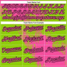Load image into Gallery viewer, Custom Pink Neon Green-Black 3D Pattern Design Abstract Brush Stroke Authentic Baseball Jersey