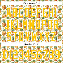 Load image into Gallery viewer, Custom White Yellow 3D Pattern Design Fruit Pineapple Authentic Baseball Jersey