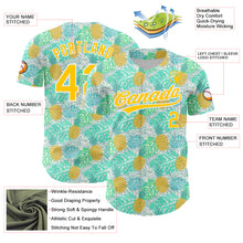 Load image into Gallery viewer, Custom Green Yellow-White 3D Pattern Design Fruit Pineapple Authentic Baseball Jersey