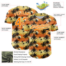 Load image into Gallery viewer, Custom Yellow Bay Orange-White 3D Pattern Design Tropical Hawaii Palm Trees Authentic Baseball Jersey