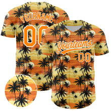 Load image into Gallery viewer, Custom Yellow Bay Orange-White 3D Pattern Design Tropical Hawaii Palm Trees Authentic Baseball Jersey