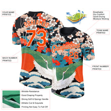 Load image into Gallery viewer, Custom Black Orange-White 3D Pattern Design Animal Crane Performance T-Shirt