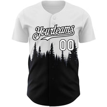 Load image into Gallery viewer, Custom White Black 3D Pattern Design Animal Wolf Authentic Baseball Jersey