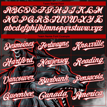 Load image into Gallery viewer, Custom Black Red 3D Pattern Design Animal Wolf Authentic Baseball Jersey