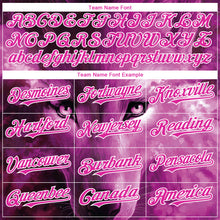 Load image into Gallery viewer, Custom Pink White 3D Pattern Design Animal Wolf Authentic Baseball Jersey