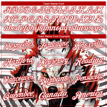 Load image into Gallery viewer, Custom White Red 3D Pattern Design Animal Wolf Authentic Baseball Jersey