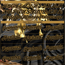 Load image into Gallery viewer, Custom Black Old Gold 3D Pattern Design Animal Snake Authentic Baseball Jersey