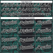 Load image into Gallery viewer, Custom Black Midnight Green-White 3D Pattern Design Animal Snake Authentic Baseball Jersey