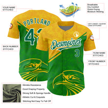 Load image into Gallery viewer, Custom Yellow Kelly Green-White 3D Pattern Design Animal Eagle Authentic Baseball Jersey