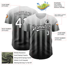 Load image into Gallery viewer, Custom Gray White-Black 3D Pattern Design Stripes Authentic Baseball Jersey
