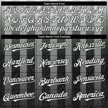 Load image into Gallery viewer, Custom Gray White-Black 3D Pattern Design Stripes Authentic Baseball Jersey