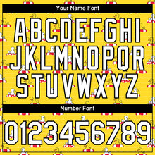 Load image into Gallery viewer, Custom Yellow White-Black 3D Pattern Design Duck Authentic Baseball Jersey