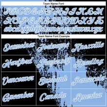 Load image into Gallery viewer, Custom Light Blue Black-White 3D Pattern Design Abstract Brush Stroke Performance T-Shirt