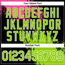 Load image into Gallery viewer, Custom Pink Neon Green-Black 3D Pattern Design Abstract Brush Stroke Performance T-Shirt