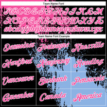 Load image into Gallery viewer, Custom Pink Black-Light Blue 3D Pattern Design Abstract Brush Stroke Performance T-Shirt