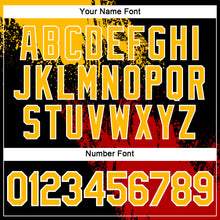 Load image into Gallery viewer, Custom Gold Black-Red 3D Pattern Design Abstract Brush Stroke Performance T-Shirt