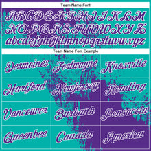 Load image into Gallery viewer, Custom Purple Aqua-White 3D Pattern Design Abstract Brush Stroke Performance T-Shirt