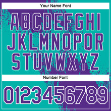 Load image into Gallery viewer, Custom Purple Aqua-White 3D Pattern Design Abstract Brush Stroke Performance T-Shirt