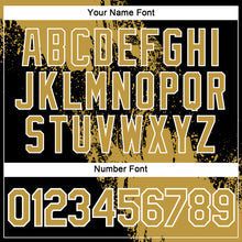 Load image into Gallery viewer, Custom Old Gold Black-White 3D Pattern Design Abstract Brush Stroke Performance T-Shirt