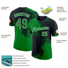 Load image into Gallery viewer, Custom Grass Green Black-White 3D Pattern Design Abstract Brush Stroke Performance T-Shirt
