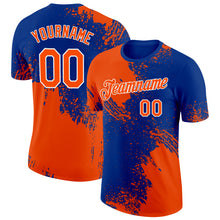 Load image into Gallery viewer, Custom Orange Royal-White 3D Pattern Design Abstract Brush Stroke Performance T-Shirt