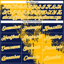 Load image into Gallery viewer, Custom Gold Navy-White 3D Pattern Design Abstract Brush Stroke Performance T-Shirt