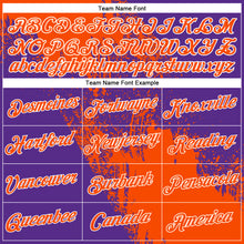 Load image into Gallery viewer, Custom Orange Purple-White 3D Pattern Design Abstract Brush Stroke Performance T-Shirt