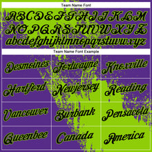 Load image into Gallery viewer, Custom Neon Green Black-Purple 3D Pattern Design Abstract Brush Stroke Performance T-Shirt