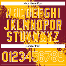 Load image into Gallery viewer, Custom Gold Crimson-White 3D Pattern Design Abstract Brush Stroke Performance T-Shirt