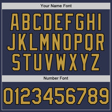 Load image into Gallery viewer, Custom Navy Old Gold-Black 3D Pattern Design Abstract Splatter Texture Authentic Baseball Jersey