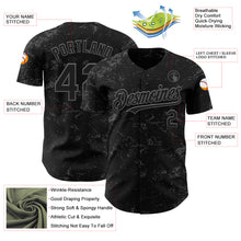 Load image into Gallery viewer, Custom Black Steel Gray 3D Pattern Design Abstract Splatter Texture Authentic Baseball Jersey