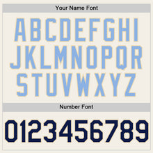 Load image into Gallery viewer, Custom Cream Navy-Light Blue 3D Pattern Design Confetti Authentic Baseball Jersey