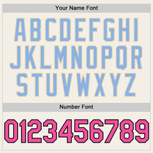 Load image into Gallery viewer, Custom Cream Pink Black-Light Blue 3D Pattern Design Confetti Authentic Baseball Jersey