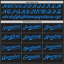 Load image into Gallery viewer, Custom Black Electric Blue-Orange 3D Pattern Design Confetti Authentic Baseball Jersey