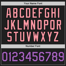 Load image into Gallery viewer, Custom Black Medium Purple-Medium Pink 3D Pattern Design Confetti Authentic Baseball Jersey