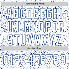 Load image into Gallery viewer, Custom White Royal 3D Pattern Design Abstract Splatter Ink Authentic Baseball Jersey