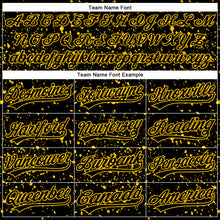 Load image into Gallery viewer, Custom Black Yellow 3D Pattern Design Abstract Splatter Ink Authentic Baseball Jersey