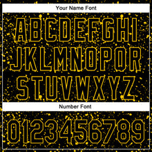 Load image into Gallery viewer, Custom Black Yellow 3D Pattern Design Abstract Splatter Ink Authentic Baseball Jersey