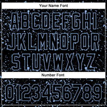 Load image into Gallery viewer, Custom Black Light Blue 3D Pattern Design Abstract Splatter Ink Authentic Baseball Jersey