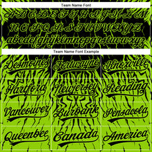 Load image into Gallery viewer, Custom Black Neon Green 3D Pattern Design Abstract Wave Authentic Baseball Jersey