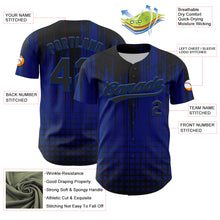 Load image into Gallery viewer, Custom Royal Black 3D Pattern Design Abstract Shape Authentic Baseball Jersey
