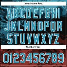 Load image into Gallery viewer, Custom Black Panther Blue Burgundy-White 3D Pattern Design Abstract Fluid Authentic Baseball Jersey