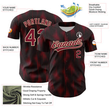 Load image into Gallery viewer, Custom Black Crimson-Cream 3D Pattern Design Halftone Dots Authentic Baseball Jersey