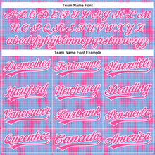 Load image into Gallery viewer, Custom Light Blue Pink-White 3D Pattern Design Halftone Dots Authentic Baseball Jersey