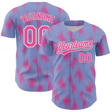 Load image into Gallery viewer, Custom Light Blue Pink-White 3D Pattern Design Halftone Dots Authentic Baseball Jersey
