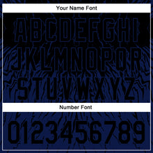 Load image into Gallery viewer, Custom Black Navy 3D Pattern Design Abstract Wave Authentic Baseball Jersey