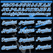 Load image into Gallery viewer, Custom Black Electric Blue-White 3D Pattern Design Lightning Authentic Baseball Jersey