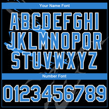 Load image into Gallery viewer, Custom Black Electric Blue-White 3D Pattern Design Lightning Authentic Baseball Jersey